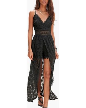 Lascana Lace Maxi Overlay Romper - Black