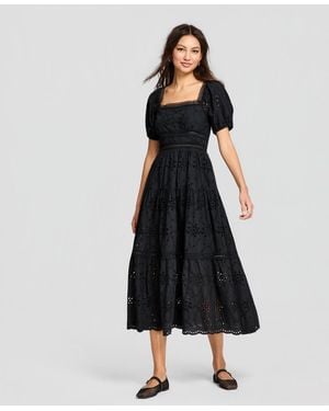 And Now This Eyelet Cotton Maxi Dress - Black