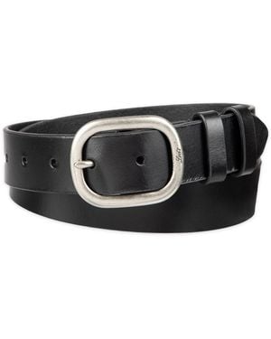 Levi's Casual Center Bar Double Loop Leather Belt - Black