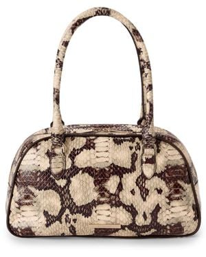 Brahmin Angie Medium Dome Satchel Handbag - Metallic