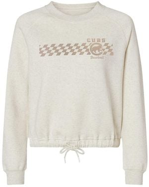 Soft As A Grape Chicago Cubs Tonal Checkered Sweatshirt - White