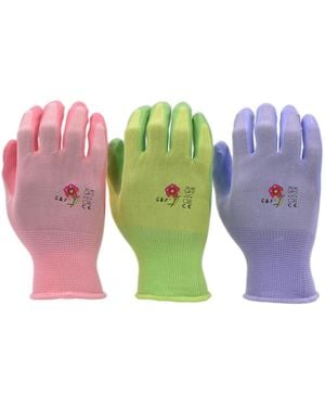 G & F Products Nitrile Coated Garden Gloves - Blue