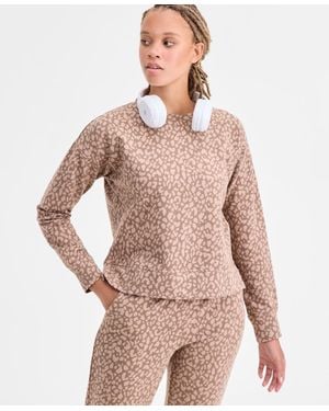 ID Ideology Relaxed Animal-print Fleece Sweatshirt - Brown