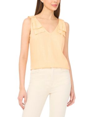 Cece V-neck Bow-strap Tank Top - Natural
