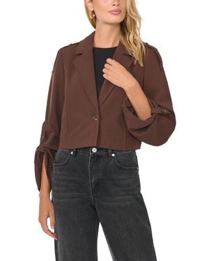 1.STATE Cropped Trench Jacket - Brown