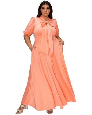 L I V D Plus Size Farrah Donna Dress - Orange