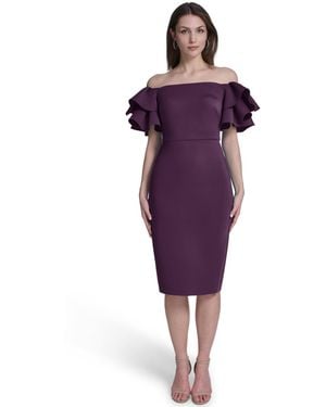 Eliza J Off-the-shoulder Sheath Dress - Purple