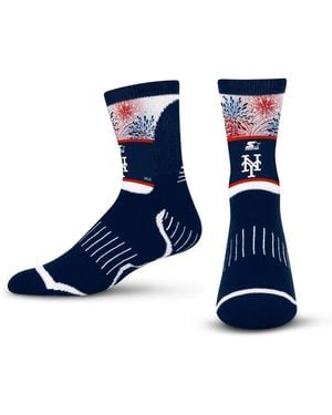 Starter And New York Mets Americana Fireworks Quarter-length Socks - Blue