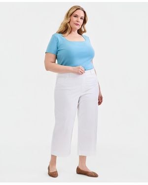 Style & Co. Plus Size High-rise Shaping Cropped Jeans - Blue