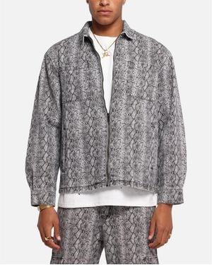 Xxiii Snake Skin Jacket Black Snake Print - Gray