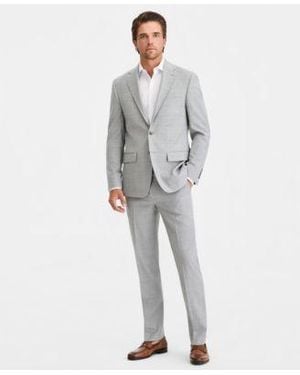 Calvin Klein Slim Fit Windowpane Wool Blend Suit Separates - Gray