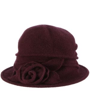 Dorfman Pacific Boiled Wool Cloche - Red