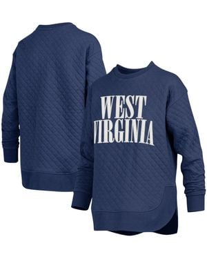 Pressbox West Virginia Mountaineers Quilted Graphic Pullover Sweatshirt - Blue