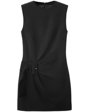 Mango Slim-fit Ruched Belt Detail Dress - Black