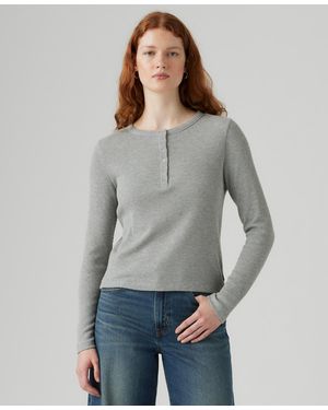 Levi's Dana Henley Long Sleeve Top - Gray