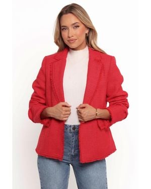 Petal & Pup Simona Single Button Twill Blazer - Red