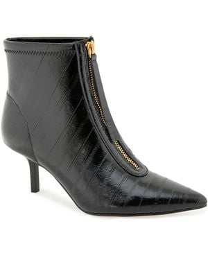 Kenneth Cole Udaya Pointed Toe Zip Front Ankle Booties - Black