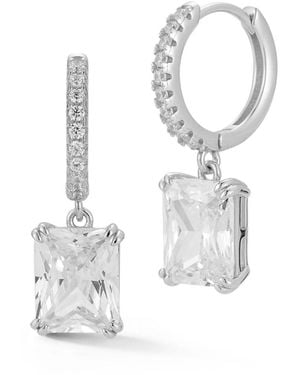 Rachel Zoe 14k Gold Plated Sterling Charm Earrings - White