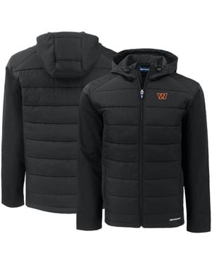 Cutter & Buck Washington Commanders Evoke Primaloft Hybrid Eco Softshell Full-zip Hooded Jacket - Black