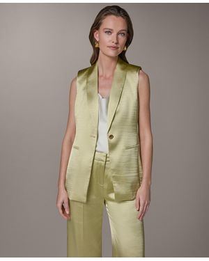 Donna Karan Notch Collar Vest - Green