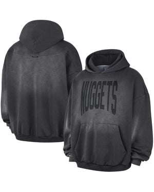 Nike Denver nuggets 2026 Standard Issue Travel Washed Fleece Pullover Hoodie - Black