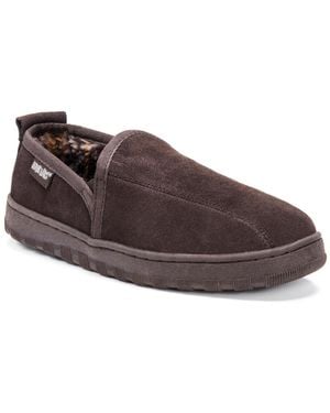 Muk Luks Eric Genuine Suede Slip On Slippers - Brown