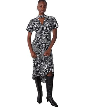 Whistles Mixed Dot Scarf Midi Dress - Multicolor
