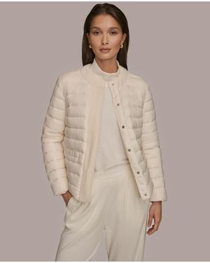 Donna Karan Weekend Collared Puffer Jacket - Natural