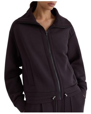Reiss Laurrie Premium Interlock Zip-front Sweatshirt - Blue