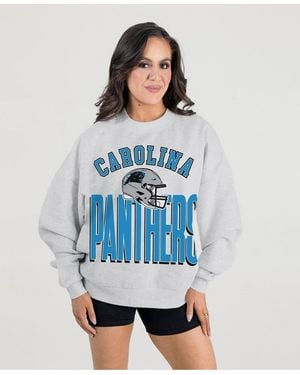 Gameday Couture Carolina Panthers Fierce Focus Oversized Fleece Sweatshirt - Blue