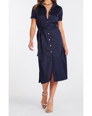 Bishop + Young Bishop + Young Bishop + Young Lauren Button Front Shirt Dress - Blue