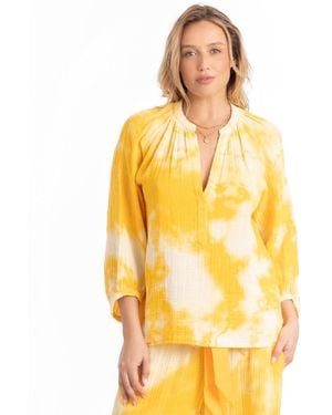 ocean + main Ocean+main Gauze Top - Yellow