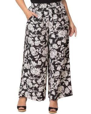 Kiyonna Plus Size Eva Wide Leg Palazzo Pants - Black