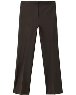 Mango Mid-rise Straight-cut Crop Pants - Gray