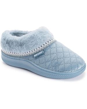 Muk Luks Charlee Velvet Clog Slippers - Blue