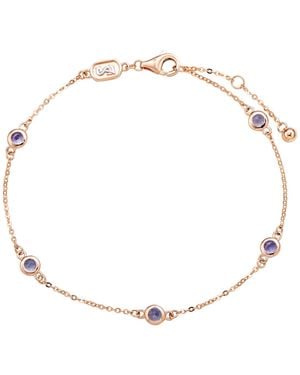 SUZY LEVIAN NEW YORK Suzy Levian 14k Gold .55 Cttw Round Cut Tanzanite Station Bracelet - Natural