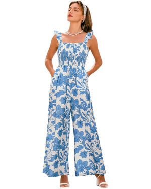 CUPSHE Mesmerizing Floral Jumpsuit - Blue