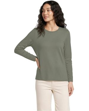 Lands' End Tall Relaxed Supima Cotton Long Sleeve Crew Neck T-shirt - Gray