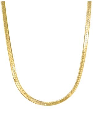 Italian Gold Herringbone Chain 18" Necklace - Metallic