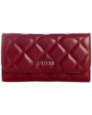 Guess Tinsley Quilted Slim Clutch - Red
