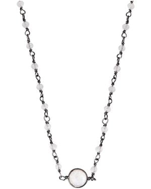 Adornia Fine Labradorite Rosary Necklace - Metallic