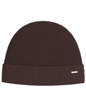 HUGO Boss Ribbed Cashmere Beanie - Brown