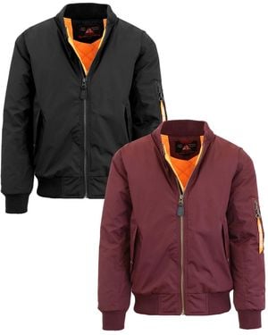 Spire By Galaxy Heavyweight Ma-1 Bomber Flight Jacket - Multicolor