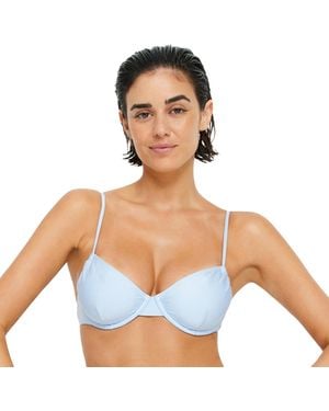 Lscn By Lascana Shimmer Underwire Bikini Swimsuit Top Bra Sizing - Blue