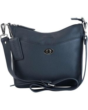 Mancini Pebble Elizabeth Leather Crossbody Handbag - Blue