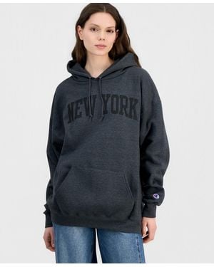 Macy's Champion Powerblend New York Graphic Pullover Hoodie - Blue