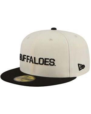KTZ Cream/black Colorado Buffaloes Two-tone Script 59fifty Fitted Hat - White