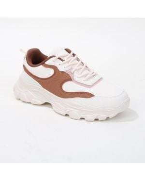 BERNESS Lidia Mixed Material Sneakers - White