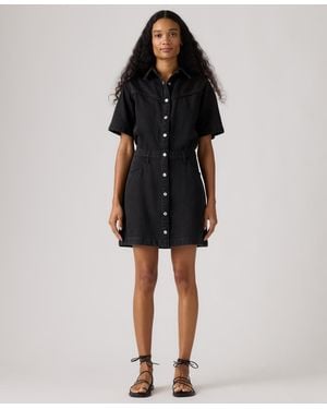 Levi's Premium Short-sleeve Logan Western Denim Dress - Black