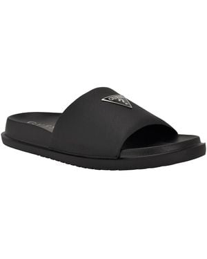 Guess Vesper Branded Slip-on Fashion Slides - Black